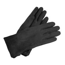 Ladies Sheepskin Lined Suede Gloves in Black Suede