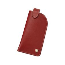 Slimline Glasses Case in Smooth Cognac & Espresso Suede