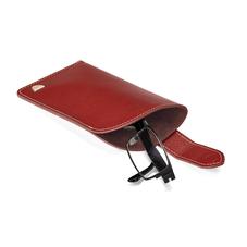 Slimline Glasses Case in Smooth Cognac & Espresso Suede