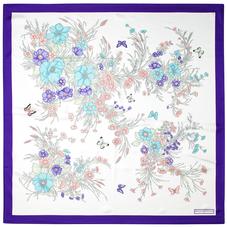 Bouquet of Flowers Silk Scarf in Purple