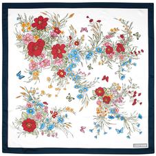 Bouquet of Flowers Silk Scarf in Midnight Blue