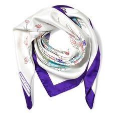 Bouquet of Flowers Silk Scarf in Purple
