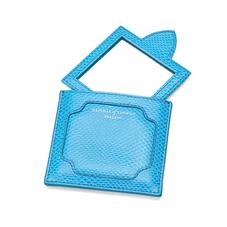 Marylebone Compact Mirror in Aquamarine Lizard
