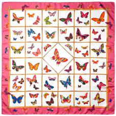 Multi Coloured Butterflies Silk Scarf in Blossom