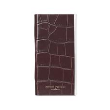 iPhone 6 Leather Book Case in Deep Shine Amazon Brown Croc & Stone Suede