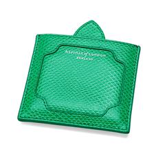 Marylebone Compact Mirror in Grass Green Lizard