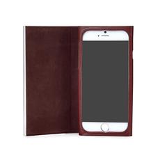 iPhone 6 Leather Book Case in Smooth Cognac & Espresso Suede