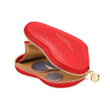 Heart Coin Purse in Berry Lizard