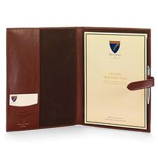 A4 Padfolio in Smooth Cognac & Espresso Suede