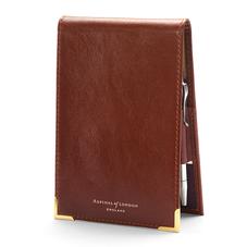 Pocket Memo Pad in Smooth Cognac & Stone Suede