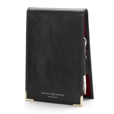 Pocket Memo Pad in Smooth Black & Red Suede