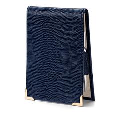 Pocket Memo Pad in Midnight Blue Lizard
