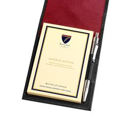 Pocket Memo Pad in Smooth Black & Red Suede