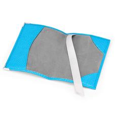 Passport Cover in Aquamarine Lizard & Silver Suede