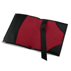Passport Cover in Jet Black Lizard & Red Suede