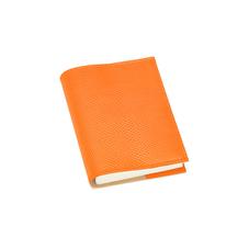 Refillable Pocket Notebook Journal in Orange Lizard