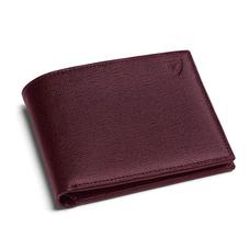 Billfold Wallet in Burgundy Saffiano & Black Suede