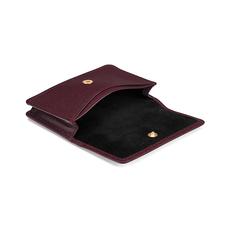 Business & Credit Card Case in Burgundy Saffiano & Black Suede