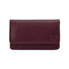 Business & Credit Card Case in Burgundy Saffiano & Black Suede