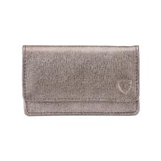 Business & Credit Card Case in Gunmetal Saffiano & Deep Fuchsia Suede
