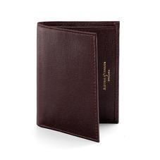 Double Fold Credit Card Case with Notes Pocket in Chocolate Brown Saffiano