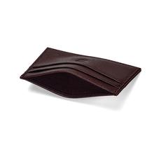 Slim Credit Card Case in Chocolate Brown Saffiano