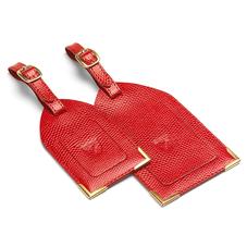 Set of 2 Luggage Tags in Berry Lizard