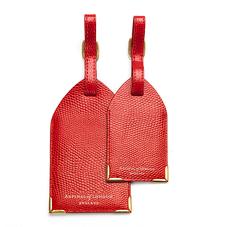 Set of 2 Luggage Tags in Berry Lizard