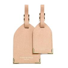 Set of 2 Luggage Tags in Deer Saffiano