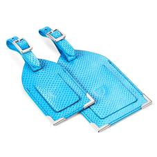 Set of 2 Luggage Tags in Aquamarine Lizard