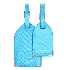 Set of 2 Luggage Tags in Aquamarine Lizard