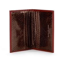 Double Credit Card Case in Cognac with Brown Snake