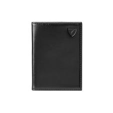 Double Fold Credit Card Case in Smooth Black & Cobalt Snakeskin