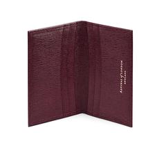 Double Fold Credit Card Case in Burgundy Saffiano