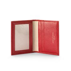 ID & Travel Card Case in Berry Lizard & Cream Suede