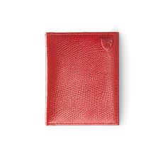 ID & Travel Card Case in Berry Lizard & Cream Suede