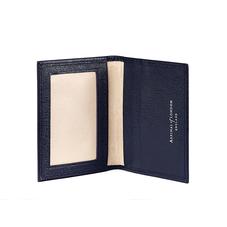 ID & Travel Card Case in Navy Saffiano & Cream Suede