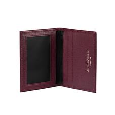 ID & Travel Card Case in Burgundy Saffiano & Black Suede