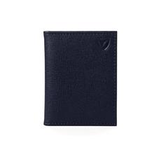 ID & Travel Card Case in Navy Saffiano & Cream Suede