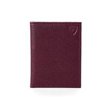 ID & Travel Card Case in Burgundy Saffiano & Black Suede