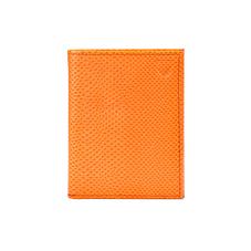 ID & Travel Card Case in Orange Lizard & Cream Suede