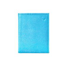 ID & Travel Card Case in Aquamarine Lizard & Silver Suede