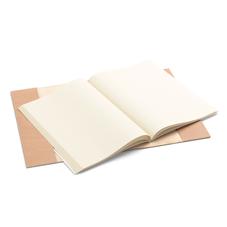 Saffiano A4 Refillable Leather Journal in Deer Saffiano