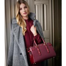 Brook Street Bag in Burgundy Saffiano