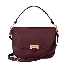 Slouchy Saddle Bag in Bordeaux Pebble