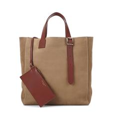 The 'A' Tote in Fog Nubuck & Smooth Tan