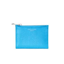 Small Essential Flat Pouch in Aquamarine Lizard