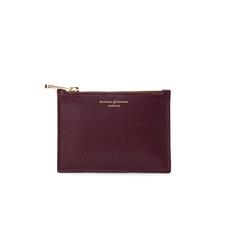 Small Essential Flat Pouch in Burgundy Saffiano