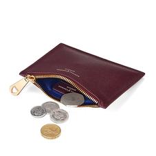 Small Essential Flat Pouch in Burgundy Saffiano