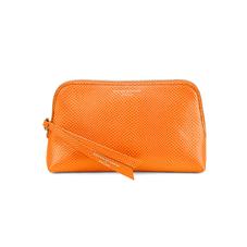 Small Essential Cosmetic Case in Orange Lizard